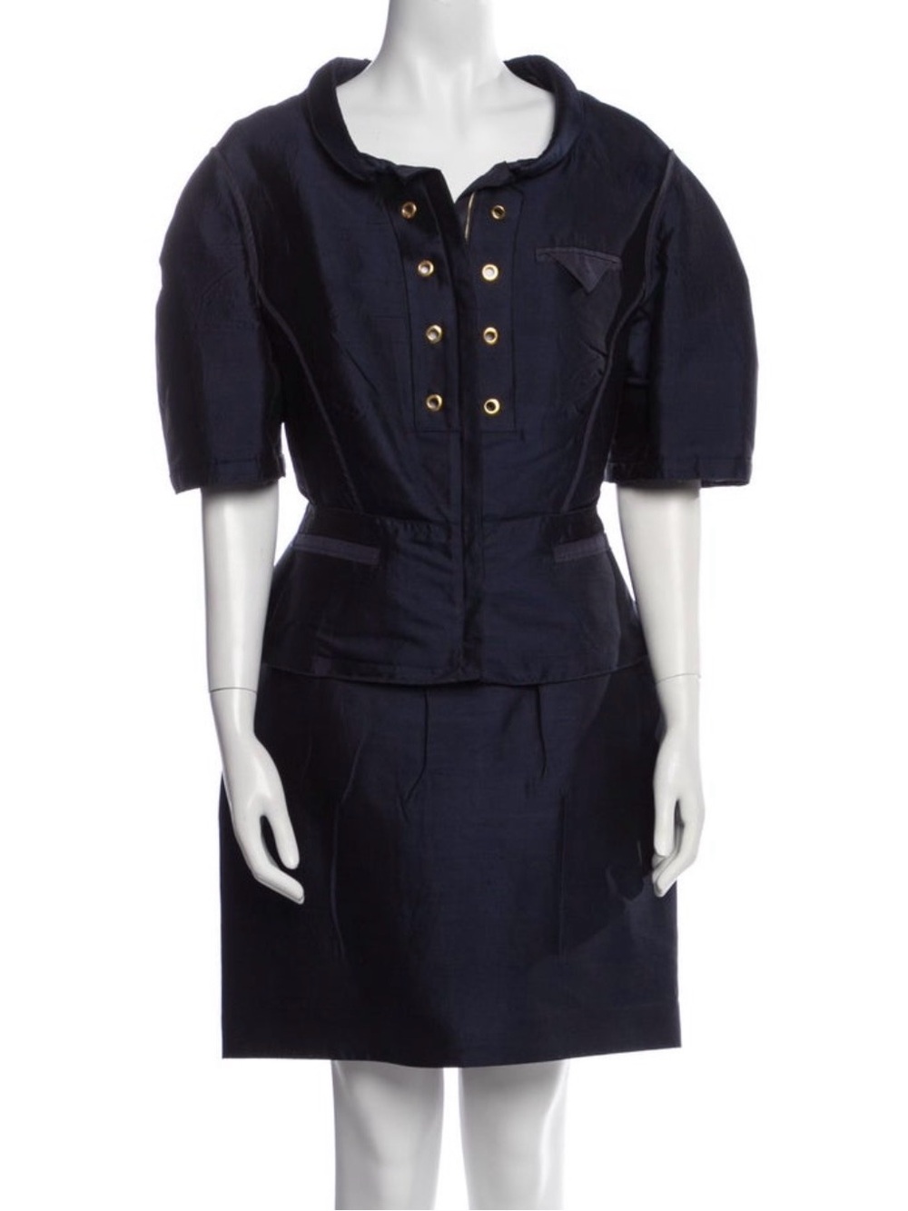 Prada vintage 2008  navy blue Two-Piece Skirt Suit New